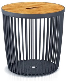 Univerzálny kôš s bambusovým vekom, 25 l, prírodné drevo / antracit