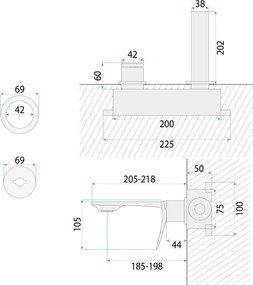 Rea Vision, podomietková umývadlová batéria, medená matná, REA-B6881