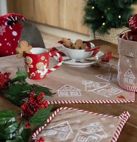 6ks hnedé prestieranie s perníkovými chalúpkami Gingerbread Bliss - 48*33 cm
