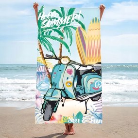 Plážová osuška SEA AND FUN 100x180 cm farebná, 100% mikrovlákno