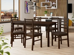 Rozkladací jedálenský stôl so 6 stoličkami AL02, Morenie: sonoma - L, Poťahové látky: Zetta 300