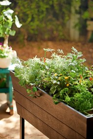 Inteligentný kvetináč URBAN BLOOMER z umelého ratanu - hnedý