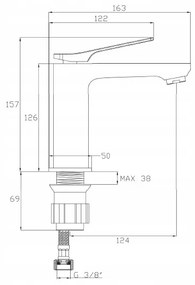 Invena Paros, umývadlová batéria, čierna matná, BU-09-004-A