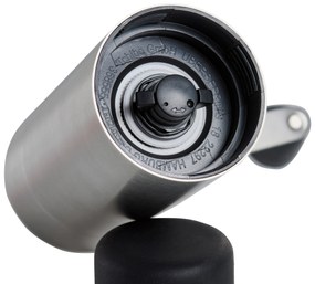 Ručný mlynček na kávu, strieborný