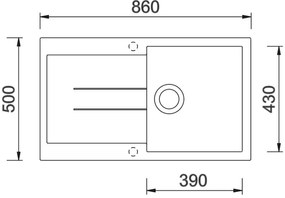 Granitový drez Sinks AMANDA 860 Nanoblack