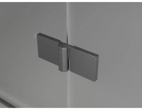 Mexen Lunar, L pravý výklopný päťuholníkový sprchový kút 90x90 cm, 8mm číre sklo, profil grafit brúsený, 831L-090P-090L-66-00-P