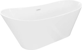 Mexen Dora, voľne stojaca vaňa 150 x 75 cm, biela, biely prepad, 52071507500-20