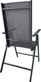 TRENDIE Záhradné stoličky s polohovateľným operadlom sada 2ks sivé