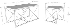 Konferenčný stolík Set Dolphie (Biely mramor + Čierna). Vlastná spoľahlivá doprava až k Vám domov. 1073109