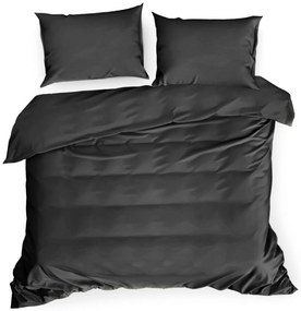 SATÉNOVÉ OBLIEČKY DINA 200X220 CM 2 KS 70X80 CM ČIERNE