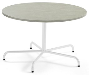 Stôl PLURAL, Ø 1200x720 mm, linoleum - šedá, biela
