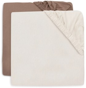 Napínacia plachta 120x60 cm 2 ks Milky Coffee/Ivory