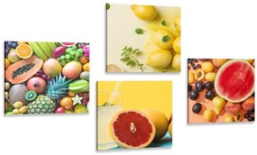 Set obrazov pestré ovocie - 4x 60x60