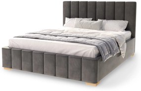Manželská čalúnená posteľ s úložným priestorom Austin 160x200 - grafit
