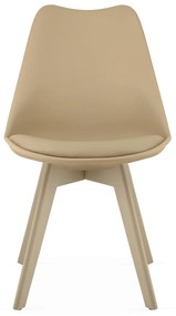 Béžová stolička BALI MARK s béžovými nohami