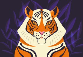 Fototapeta - Tiger, grafika (147x102 cm)