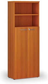 Kombinovaná kancelárska skriňa PRIMO WOOD, dvere na 4 poschodia, 800 x 420 x 2128 mm, čerešňa