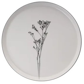 27-dielna jedálenská súprava, biela/čierna, porcelán