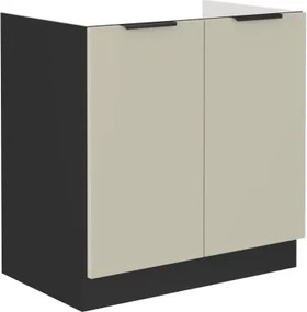 Kuchynská drezová skrinka Arona, 80 cm, kašmírová/čierna%