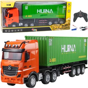 Nákladné auto s kontajnerom na diaľkové ovládanie RC Huina zelené 1:18