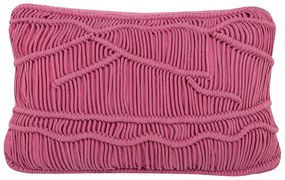 Dekoratívny bavlnený makramé vankúš 30 x 50 cm ružový KIRIS Beliani