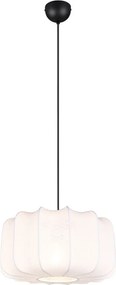 Biele kovové závesné svietidlo s textilným tienidlom ø 40 cm Madleine – Reality