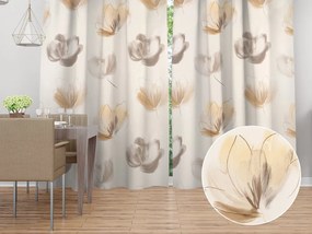 Biante Dekoračný záves PM-109 Akvarelové tulipány na krémovom 145x210 cm