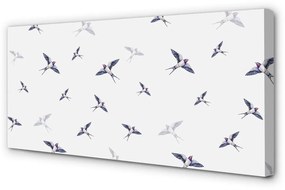 Obraz na plátne Vtáky s kvetinami 100x50 cm