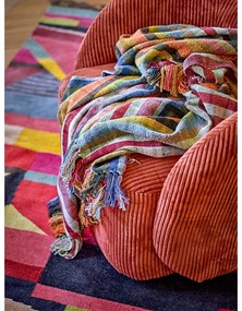 Oranžové menčestrové kreslo ušiak Pradi – Bloomingville