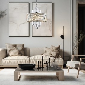 Luster Margot, 1x krištáľové/chrómové kovové tienidlo, (fi 55cm), ch