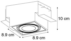 Sada 12 vstavaných bodových svetiel čiernych GU10 sklápateľných bez rámu - Oneon