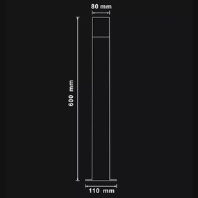 Vonkajšia lampa DALLAS 1xE27/12W/230V IP44 60 cm antracit