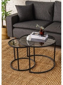 SADA 2x Konferenčný stolík TOKYO pr. 42/60 cm čierna