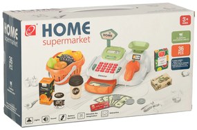 KIK Pokladňa pre deti, supermarket, obchod, skener, kalkulačka, košík s príslušenstvom 36 ks.
