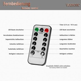 VOLTRONIC LED breza,8 funkcií s ovládačom,teplá biela,150 cm