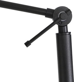 Stojaca lampa čierna so svetlohnedým tienidlom 50 cm nastaviteľná - Editor