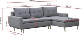 Rohová sedacia súprava Enjoy, sivá látka