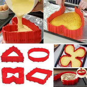 DAALO Magická tvarovacie silikónová forma na torty, červená