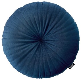 Tmavo modrý dekoračný okrúhly vankúš 45 cm