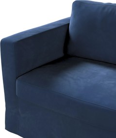 Poťah na sedačku Karlstad (nerozkladací, 2-miestny, dlhý) farba produktu tmavomodrá látka lesklá, zamatová