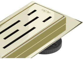 Mexen Flat 360°, nerezový sprchový žľab vzor M01 90 cm, zlatá lesklá, 1520090-40