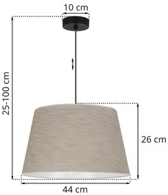 Závesné svietidlo Len, 1x béžové textilné tienidlo, (fi 44 cm), b