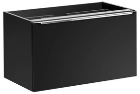 Koupelnová sestava SantaFe s deskou, umyvadly, zrcadlem a skříňkami 140 cm černá