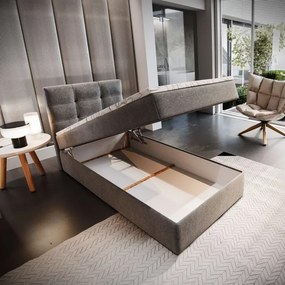 Čalúnená posteľ boxspring GLORIEN VELVET 100x200 cm sivá Matrac: Bonell pružinová matrac