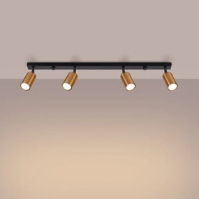 Sollux SL.1379 - Bodové svietidlo WINX 4xGU10/10W/230V čierna/meď