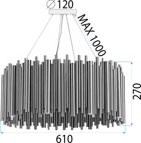 Toolight Toolight, stropné svietidlo 12xG9, APP1560-12CP, zlatá lesklá, OSW-03266