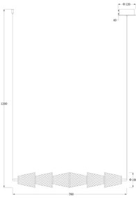 LED Luster na lanku SANSA LED/11W/230V zlatá/číra