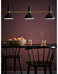 Čierne trojité stropné svietidlo Markslöjd Larry Black Gold