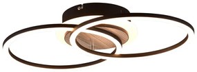 Čierno-hnedé LED stmievateľné stropné svietidlo 28x46 cm Giro – Trio