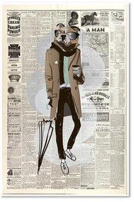 Gario Obraz na plátne Elegantný pes - novinový článok Rozmery: 40 x 60 cm